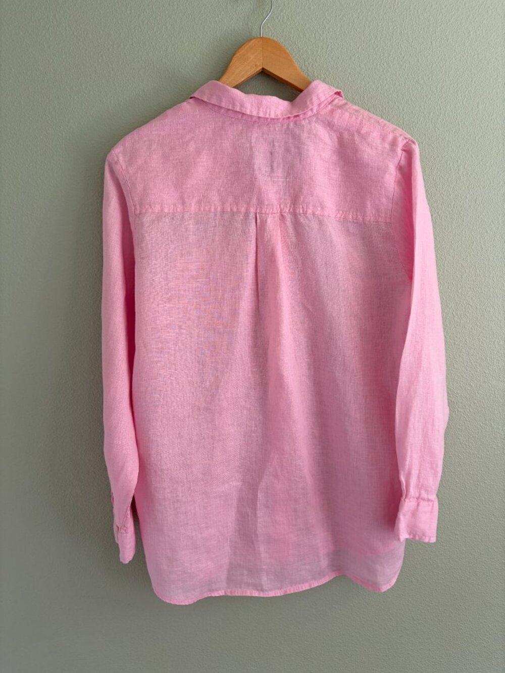 Gap Linen Boyfriend Shirt Relaxed Fit Pink - Women's M - Picture 2 of 8